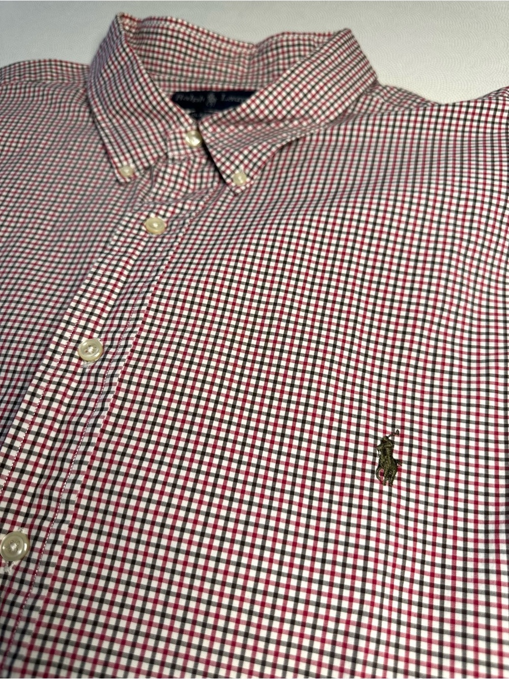 Ralph Lauren Classic Fit 3XB Big Red Check Button Front Short Sleeve Shirt